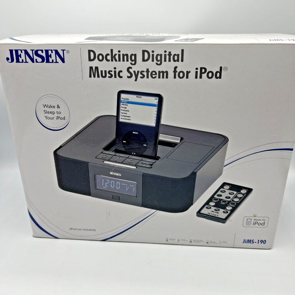Jensen Pod Speaker Dock Remote JiMS-190 Docking Digital Music System